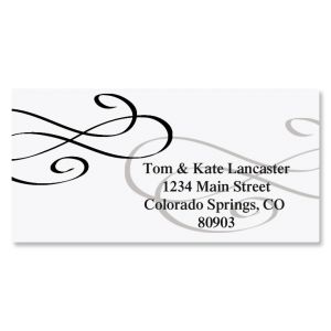 Tiffany Border Address Labels-Black-A587A