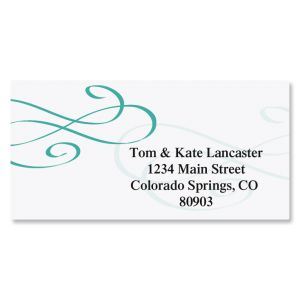 Tiffany Border Address Labels-Teal-A587B