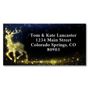 Golden Palms Foil Border Address Labels