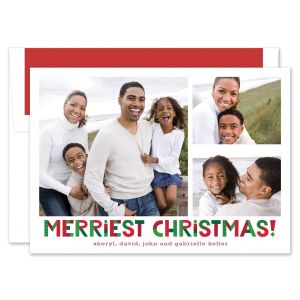 Upbeat Merriest Christmas Photo Card