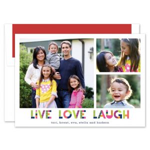 Upbeat Live Love Laugh Photo Card