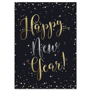 New Year Confetti Drop Greeting Card