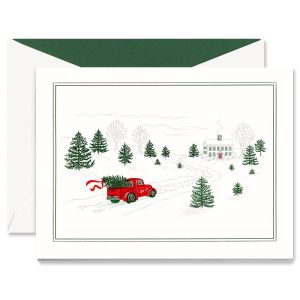 Skiing Santa Greeting Card