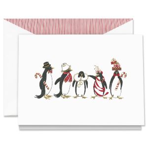 Engraved Holiday Penguins Holiday Greeting Cards Boxed Set
