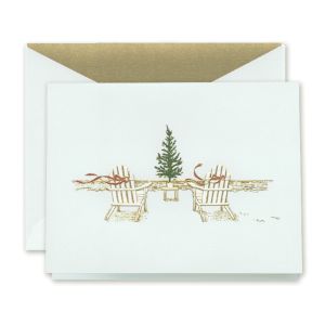 Engraved Seaside Christmas Holiday Greeting Cards Boxed Set