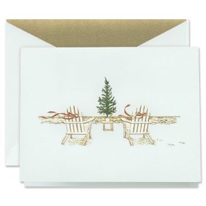Engraved Seaside Christmas Holiday Greeting Cards Boxed Set
