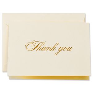 Gold Script Thank You Cards Boxed Set