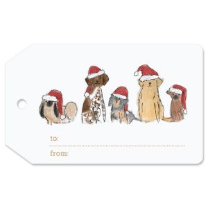 Santa Dogs Gift Tag