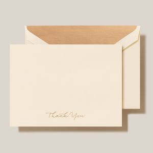 Gold Script Engraved Thank You Cards Boxed Set