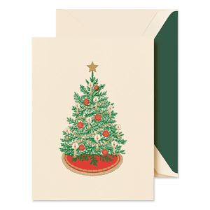 Engraved Candlelight Christmas Tree Greeting Cards Boxed Set