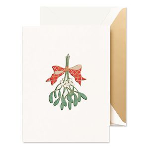 Engraved Mistletoe Bough Greeting Cards Boxed Set