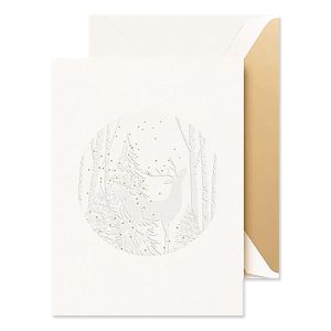 Embossed Birch Forest Reindeer Greeting Cards Boxed Set