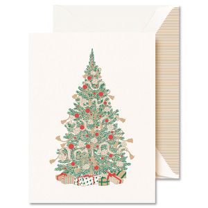 Gold Tassel Trimmed Tree Greeting Cards Boxed Set