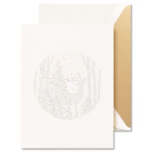 Birch Forest Reindeer Holiday Greeting Card