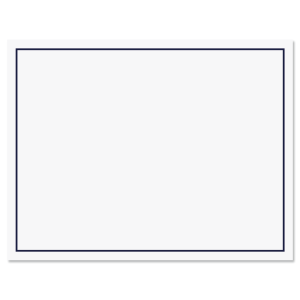 Simple Border Personalized Note Cards with Navy Ink