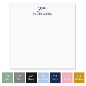 Calligraphy Monogram Personalized Notepad Set - Blush Pink Ink