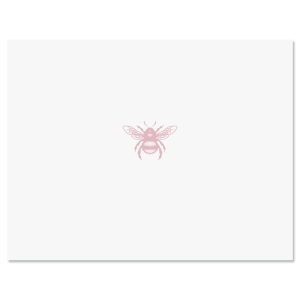 Honeybee Personalized Note Cards with Blush Ink
