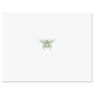 Honeybee Personalized Note Cards with Sage Ink