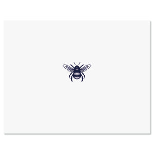 Honeybee Personalized Note Cards with Navy Ink