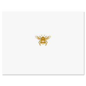 Honeybee Personalized Note Cards with Mustard Yellow Ink