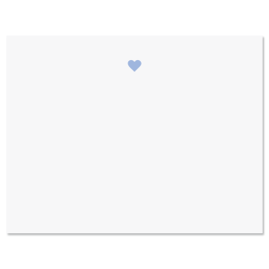 Heart Personalized Note Cards with Periwinkle Ink