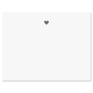 Heart Personalized Note Cards with Grey Ink