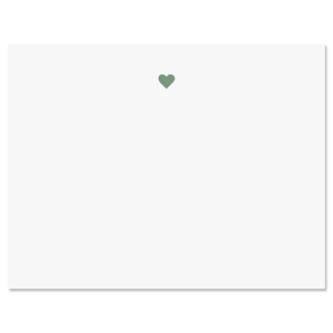 Heart Personalized Note Cards with Sage Ink