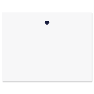 Heart Personalized Note Cards with Navy Ink