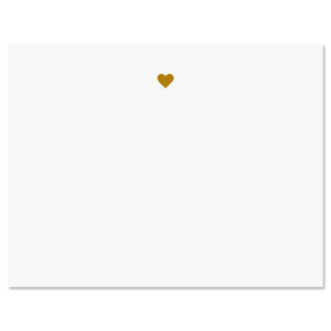 Heart Personalized Note Cards with Mustard Yellow Ink