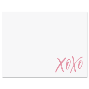 XOXO Personalized Note Cards with Blush Pink Ink