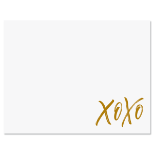 XOXO Personalized Note Cards with Mustard Yellow Ink