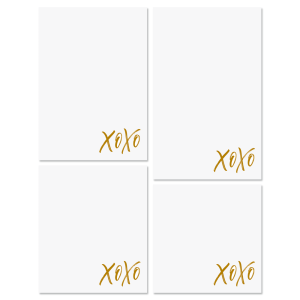 XOXO Personalized Notepad Set - Mustard Yellow Ink