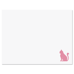 Cat Note Cards with Blush Pink Ink