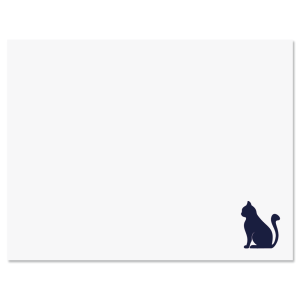 Cat Note Cards with Navy Ink