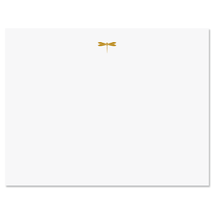 Dragonfly Personalized Note Cards with Mustard Yellow Ink