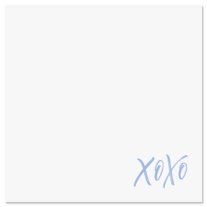 XOXO Personalized Note Sheets in a Cube - Periwinkle Ink