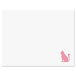 Blush Pink Cat with Blush Pink Ink Correspondence Cards 