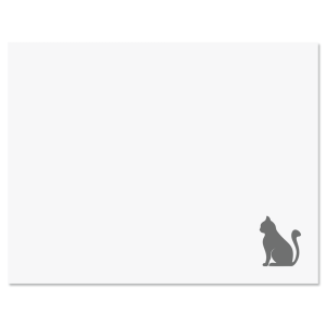 Grey Cat with Grey Ink Correspondence Cards 
