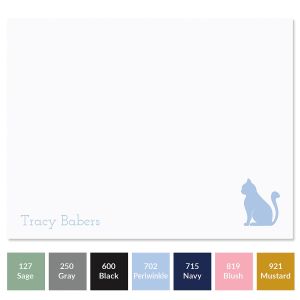 Navy Cat with Navy Ink Correspondence Cards 