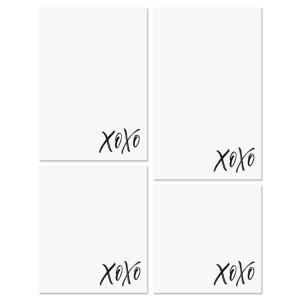 XOXO Personalized Notepad Set & Acrylic Holder - Black Ink