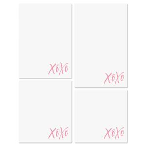 XOXO Personalized Notepad Set & Acrylic Holder - Blush Pink Ink