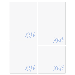 XOXO Personalized Notepad Set & Acrylic Holder - Periwinkle Ink