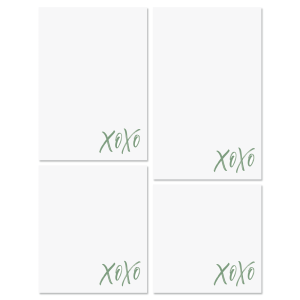 XOXO Personalized Notepad Set & Acrylic Holder - Sage Ink