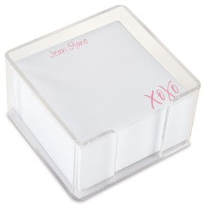 XOXO Personalized Note Sheets in a Cube Refill by FineStationery