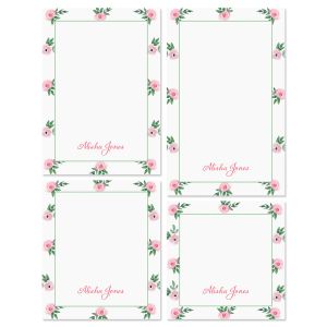 Watercolor Florals Personalized Notepad Set by FineStationery