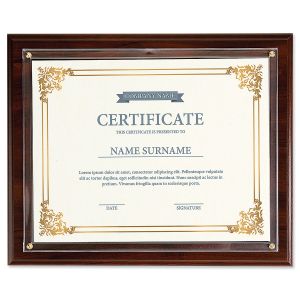 Walnut Certificate Plaque