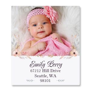 Floral Cameo Select Photo Custom Address Labels