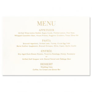 Wedding Reception Menu Cards And Place Cards Bed Bath Beyond