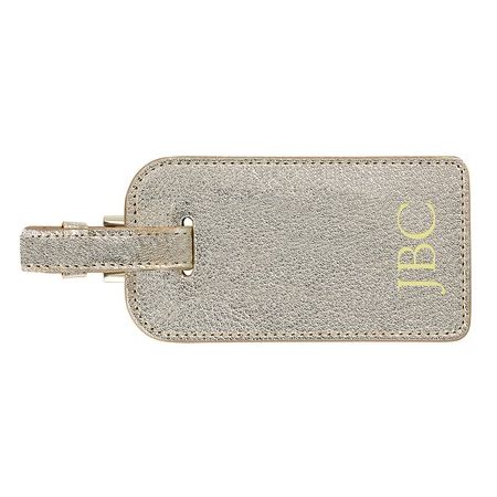 gold luggage tag