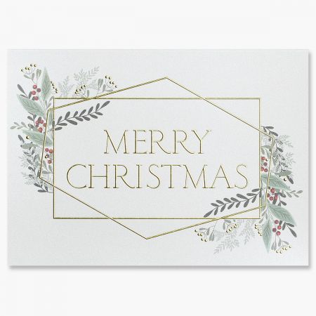 Merry Christmas Lines Greeting Card Fine Stationery